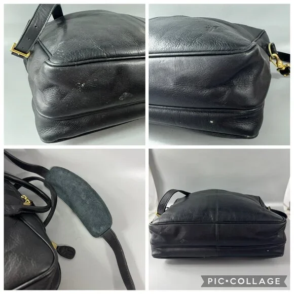 Vintage FRYE Black Leather Briefcase